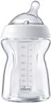 Chicco Biberon din sticlă cu sistem dublu anti-colici 250 ml, de la 0 luni, Natural Feeling 0239