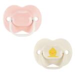 Tommee Tippee Suzetă ortodontică Anytime 0-6 luni, 2 buc. , roz/crem, Rață TT. 0266