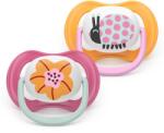 Philips Suzete ortodontice Ultra Air 2 buc. + cutie de sterilizare (6-18 luni) floare/calinica