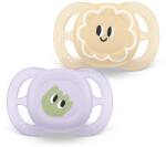 Philips Suzete ortodontice, 2 buc. Ultra Start (0-2 luni) + cutie de sterilizare cu design ochișori pentru fetițe