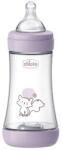 Chicco Biberon cu tetină din silicon Perfect 5, debit mediu, pentru fetițe, 240 ml, 0284