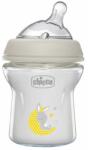 Chicco Biberon din sticlă cu sistem dublu anti-colici 150 ml, de la 0 luni, Natural Feeling 0238