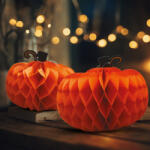  Halloween-i dekoráció - tök lampion - papír - 25/30 cm - 2 db / csomag (56583)
