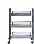 Heinner Carucior din metal cu 3 niveluri si roti, 45x27x64 cm (HR-CARTBLK-VP) Raft