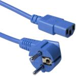 ACT Powercord, conector de alimentare Schuko CEE 7/7 tată (înclinat) - C13 IEC 60320, 3 m, albastru (AK5135)