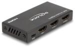 Delock HDMI elosztó 1 x HDMI megoszlik 2 x HDMI-vé, 4K 60 Hz kimenettel és downscalerrel