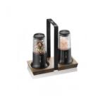 Gefu Set 2 rasnite pentru condimente + suport GEFU X-Plosion, Otel inoxidabil, 14.5 cm, Negru (34642)