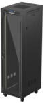 Lanberg FF01-6842-12BL 19" 42U SZÉL: 600mm MÉLY: 800mm MAG: 2097mm lapraszerelt LCD üvegajtós fekete álló rack szekrény - pcx