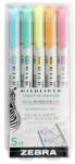 Zebra Evidențiator, set, 1.0/3.5 mm, față-verso, ZEBRA "Mildliner Fluorescent", 5 culori, 5 buc