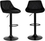 ModernHome Bárszék, ModernHome LTC1, fekete, 50-80 cm ülésmagasság, háttámlás, lábtartóval, fekete talp, teherbírás: 120 kg (TF5452)