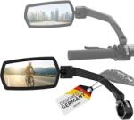 TYPEC Oglindă Retrovizoare pentru Bicicletă și E-Bike Wittkop, Lentilă Convexă HD din Sticlă Veritabilă, Câmp Vizual Extins, Rotire 360° și Braț Pliabil, Montaj Universal pe Ghidon (Superior / Inferior), Ca