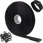 TYPEC Rolă Bandă cu Arici Reutilizabilă Typec Home 5 cm x 6 m cu 30 Catarame Incluse, Debitabilă la Lungimea Dorită , Chingi Reglabile de Strângere Hook & Loop pentru Cable Management, Furtunuri, Unelte și 