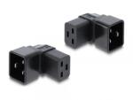 Delock Adaptor alimentare IEC 60320 C20 la C19 unghi 90 grade 16A Negru, Delock 80658 (80658)