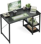 ODK Gaming Asztal Polccal, Fordítható Polcrendszerrel, 100x48 cm, Fekete