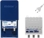 Edision MAK-100 Kit Árbocerősítő 1UHF 10-25dB 107dBmV 24V DVB-T/T2 Digitális Antenna 5G LTE Szűrő + 24V 200mA F 2 Kimenetes Tápegység (MAK-100)