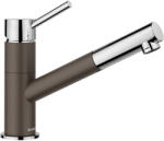 BLANCO KANO-S SILGRANIT®-Look kétszínű HD / fehér-króm színű álló rozsdamentes magasnyomású konyhai csaptelep, kihúzható fejjel, 525043