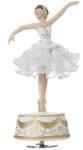  Dekoráció balerina forgó, zenélő poly 21x8cm fehér/arany