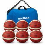 Molten Pachet 6 mingi baschet Molten B7G5000, marimea 7 + geanta pentru 6 mingi (6xB7G5000+EB0046-B)