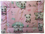  Minky lapos ovis kispárna-rózsaszín panda macis flanel-mályva színű minkyvel 40x50cm