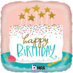 Grabo Happy Birthday Confetti Cake fólia lufi 46 cm GBB26118P (GBB26118P)