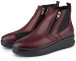 Vlnka Botine de damă din piele pentru hallux cu fermoar Rebecca roșu mărimi încălțăminte adulți 38 (15-002073-38)