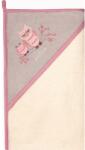 Womar Zaffiro Prosop de baie cu gluga imprimeu velur 80 x 80 cm Womar Zaffiro AN-OW-01 (Culoare: Alb/Maro/Roz) Prosop