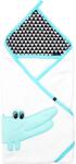 Womar Zaffiro Prosop de baie cu broderie Crocodil 80x80 Womar Zaffiro AN-ZC-80 (Culoare: Alb/Negru/Turcoaz) Prosop
