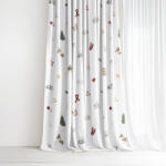 Goldea draperie de crăciun din 100% bumbac - simboluri de crăciun 140x150 cm