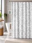 Print Perdea de Dus Print Model Patchwork, Gri si Alb, Marime 180 180 cm, Poliester si Polipropilena, 12 Inele Incluse Covor baie