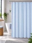 JACQUARD Perdea de Dus Jacquard Model Romburi, Gri Albastrui, Marime 180 180 cm, Poliester si Polipropilena, 12 Inele Incluse Covor baie