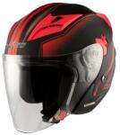 A-PRO Casca pentru scuter Apro york matt, Negru/Rosu