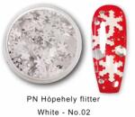  PN Hópehely flitter - White - No. 02