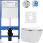 Cerano - Komplett WC szett Profi/Cronus Standard - fényes fehér - WC nyomógomb Classic/Fehér - falsík előtti beépítés - 59, 3x38, 4 cm (CER-006674)