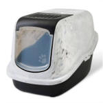 SAVIC | Nestor Marble | Fedeles macska-WC - márványfehér-fekete, 56 × 39 × 38, 5 cm - 1 db
