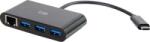 C2G Cablu adaptor USB-C Ethernet si hub USB cu 3 porturi Negru (CG29747)