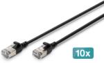 ASSMANN Patch Cord Digitus by Assmann DK-1632-A-050S-BL-10, F/FTP, Cat6a, 5 m, Black, 10 bucati (DK-1632-A-050S-BL-10)