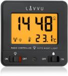 Lavvu Nordlys rádiójel vezérelt digitális ébresztőóra fényérzékelővel, fekete (LAR0041)