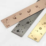  Rozsdamentes acél lapos profil, fényes felülettel, 10x3038 mm - Rosegold - #C0C0C0 - Ezüst , 10x3038 mm (MR-59141)