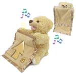 Jamara Toys 460480 Mr. Babble Mackó Interaktív Plüss - Mozgó Karok, Száj és Takaró, Bújócska Játék, Puha Szőrme (460480)