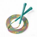iMoebel Gyöngyös Ugrókötél Gyerekeknek 2, 4 méter, Állítható Hosszúságú Beaded Jump Rope Kezdőknek 1, 70 m alatt Freestyle és Cardio Edzéshez, Világoskék