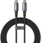 VEGER USB-C - USB-C kábel LED visszajelzővel PD 240W 5A 1.5m - fekete (6977525753404)