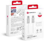  Forcell F-Energy USB-C - USB-C töltő- és adatkábel PD QC 4.0 60W 1.2m - lapos / fehér (5903396451089)