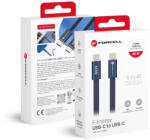  Forcell USB-C - USB-C töltő- és adatkábel PD 60W 1.2m - lapos / sötétkék (5903396451065)