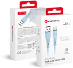  Forcell USB-A - Micro USB töltő- és adatkábel QC3.0 18W 1m - kék szilikon (5903396395512)