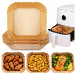 Malatec Légkeveréses fritőz papírbetét, sütőpapír zsírmentes főzéshez Air fryer sütőhöz 20x20cm 100db