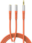 ORICO AX2-10 3.5mm Fejhallgató + Mikrofon Elosztó Kábel - 1m - Narancs (ORICO-AX2-10-OR-BP)