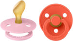 BIBS Colour anatómiai természetes kaucsuk cumi 2 db - 2-es méret Változat: Baby Pink / Tango