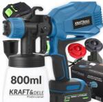 Kraft&Dele Kraft&Dele Vezeték nélküli akkus festékszóró, 800 mL, 21V/2000mAh, 250 W (KD5481)