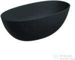 Omnires SHELL M+ 148x75 cm-es szabadon álló kád, matt fekete lava SHELL148WWBLV (SHELL148WWBLV)