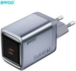 BWOO BO-CDA238 fali töltő 1xUSB-C 3A PD 45W PPS szürke (163258)